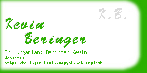 kevin beringer business card